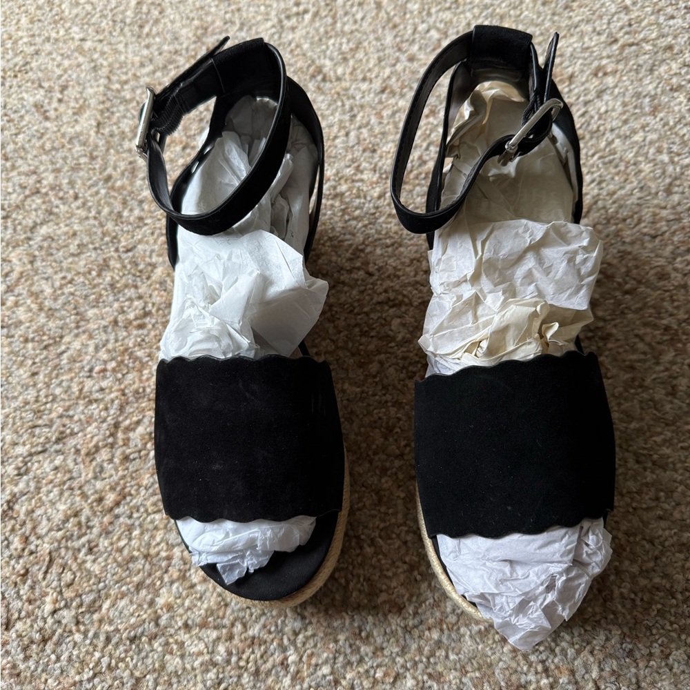 Marc Fisher Black Suede Sandals